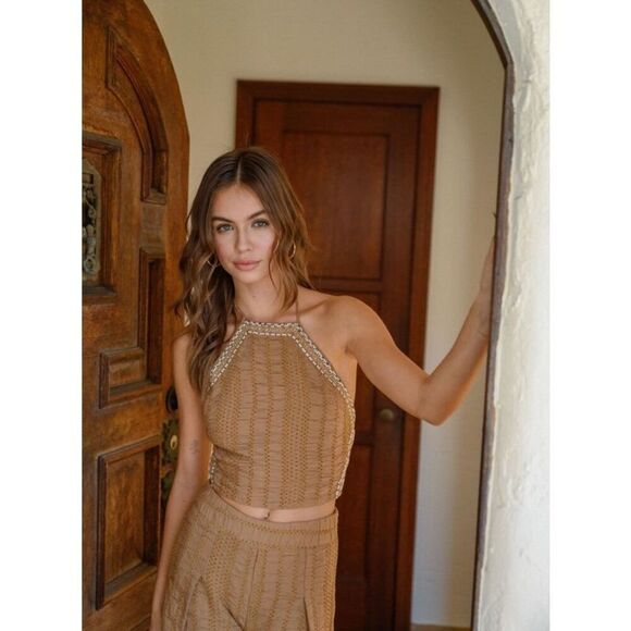 Eyelit Halter Tank Top Miou Muse - Picture 6 of 10